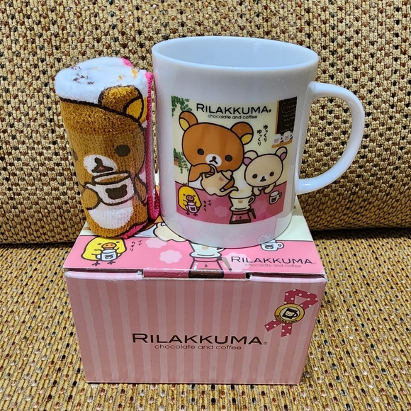 [NEW] Rilakkuma Mug Coffee Mug Tea Cup and Rilakkuma Handkerchief Hand Towel Set - Picture 3 of 10